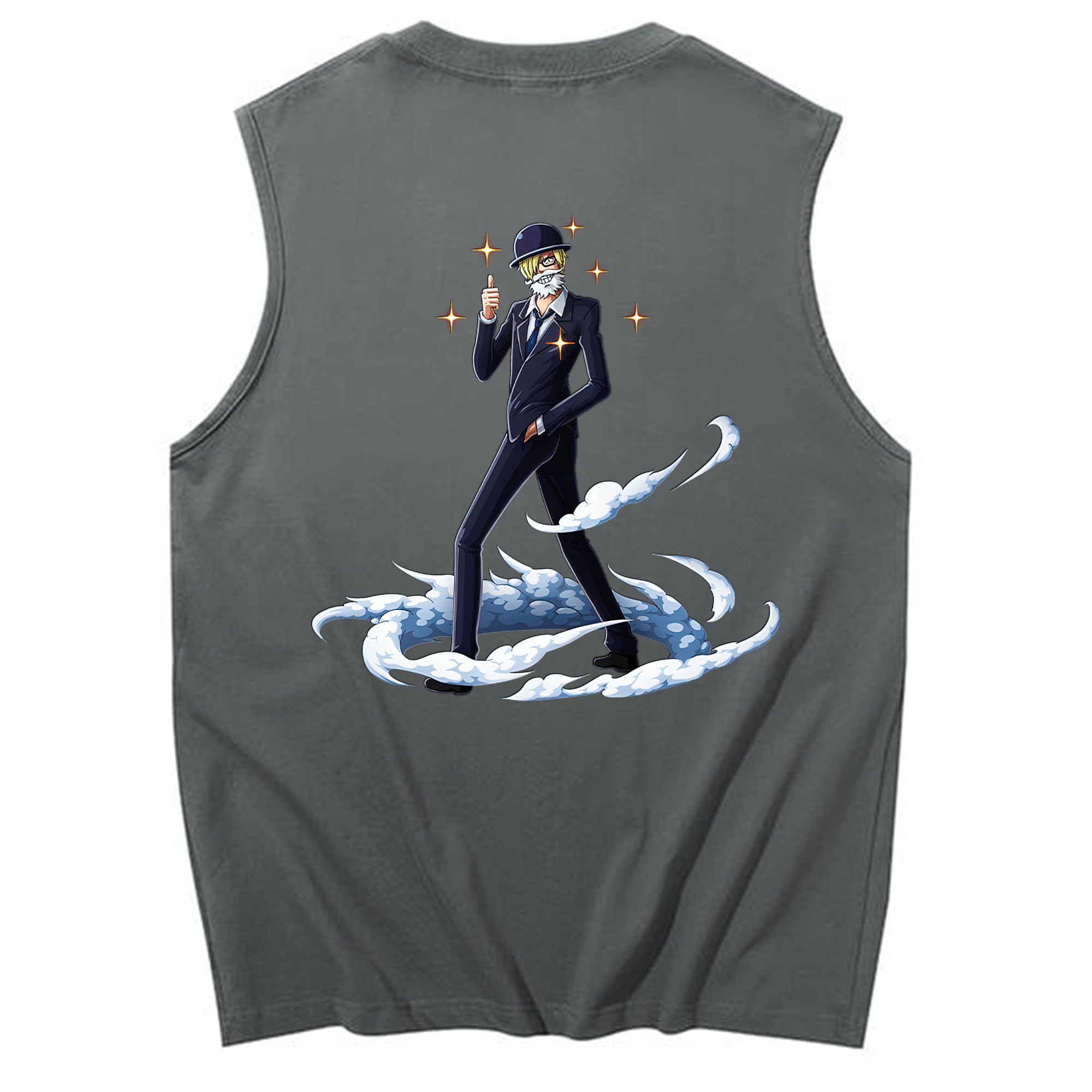 （画像用） ワンピース サンジ ONE PIECE Sanji コットン100％タンクトップ（背面プリント）